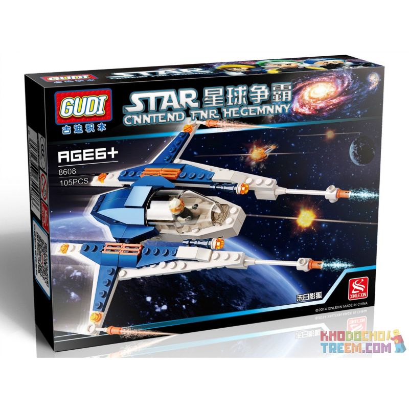 Gudi 8608 Xếp hình kiểu LEGO Star wars Doom Shadow Fox Phi Thuyền Chiến đấu Cá Nhân Xanh Biển 105 khối Gudi 8608 Xếp hình kiểu LEGO Star wars Doom Shadow Fox Phi Thuyền Chiến đấu Cá Nhân Xanh Biển 105 khối
