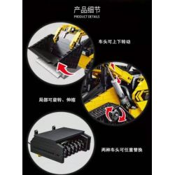 HAPPY BUILD SHINEYU XINYU YC-22007 22007 YC22007 non  TRÌNH TẢI TRƯỢT 1:12. tỷ lệ 1:12 bộ đồ chơi xếp lắp ráp ghép mô hình Build Team SHINE YU SKID STEER LOADER Đội Xây Dựng 1800 khối