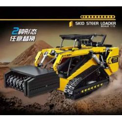 HAPPY BUILD SHINEYU XINYU YC-22007 22007 YC22007 non  TRÌNH TẢI TRƯỢT 1:12. tỷ lệ 1:12 bộ đồ chơi xếp lắp ráp ghép mô hình Build Team SHINE YU SKID STEER LOADER Đội Xây Dựng 1800 khối