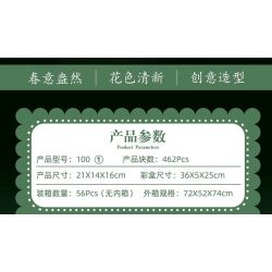 ZUANMA 100-1 non  CÂY TRỒNG TRONG CHẬU BITAOCHUN bộ đồ chơi xếp lắp ráp ghép mô hình Flowers Hoa 462 khối