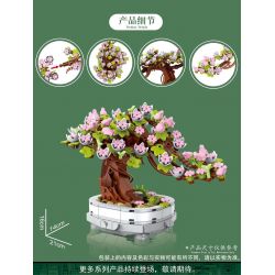 ZUANMA 100-1 non  CÂY TRỒNG TRONG CHẬU BITAOCHUN bộ đồ chơi xếp lắp ráp ghép mô hình Flowers Hoa 462 khối