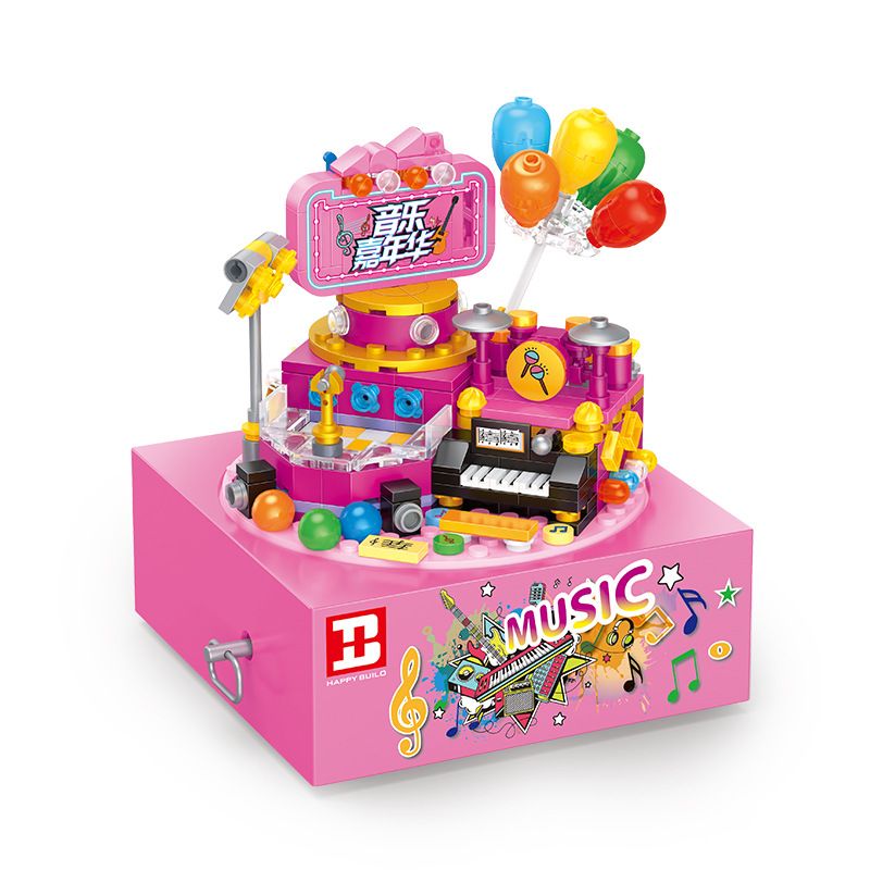 HAPPY BUILD SHINEYU XINYU YC-50002 50002 YC50002 non Lego HỘP NHẠC CARNIVAL bộ đồ chơi xếp lắp ráp ghép mô hình Creator MUSIC BOX Sáng Tạo 302 khối