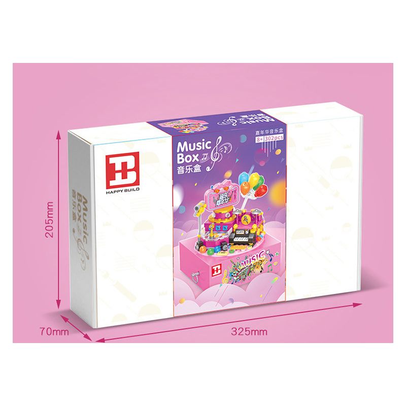 HAPPY BUILD SHINEYU XINYU YC-50002 50002 YC50002 non  HỘP NHẠC CARNIVAL bộ đồ chơi xếp lắp ráp ghép mô hình Creator MUSIC BOX Sáng Tạo 302 khối