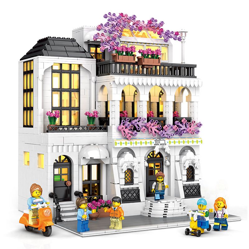 JUHANG TECHNOLOGY 86014 non Lego ĐƯỜNG HOA CHÂU ÂU bộ đồ chơi xếp lắp ráp ghép mô hình Creator Expert EUROPE GARDEN STREET Chuyên Gia Sáng Tạo 1952 khối