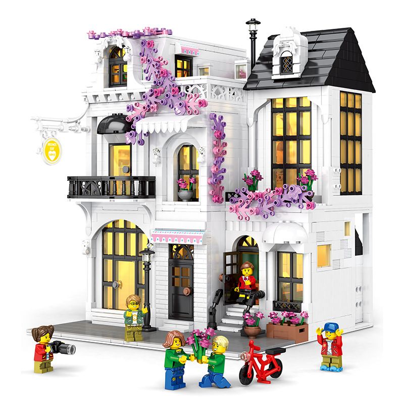 JUHANG TECHNOLOGY 86013 non Lego ĐƯỜNG HOA CHÂU ÂU bộ đồ chơi xếp lắp ráp ghép mô hình Creator Expert EUROPE GARDEN STREET Chuyên Gia Sáng Tạo 2053 khối