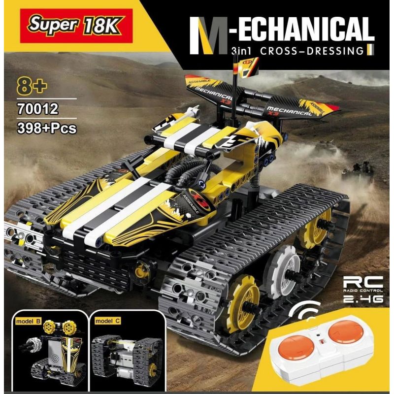SUPER 18K 70012 non  REMOTE CRAWLER RACING. bộ đồ chơi xếp lắp ráp ghép mô hình  M-ECHANICAL Kỹ Thuật Công Nghệ Cao Mô Hình Phương Tiện 398 khối