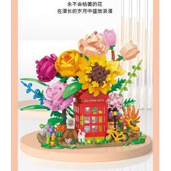 NATSU 200621 non  TRẠM ĐIỆN THOẠI HOA bộ đồ chơi xếp lắp ráp ghép mô hình FOREVER 1208 khối