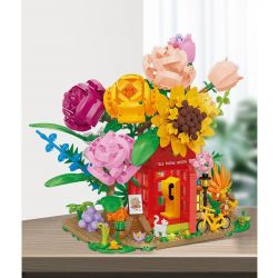 NATSU 200621 non  TRẠM ĐIỆN THOẠI HOA bộ đồ chơi xếp lắp ráp ghép mô hình FOREVER 1208 khối