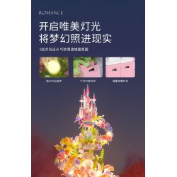 SEMBO 611072 non  CỬA HÀNG HOA LÂU ĐÀI TRONG MƠ CỦA BÉ LIU YA bộ đồ chơi xếp lắp ráp ghép mô hình Flowers 3060 khối