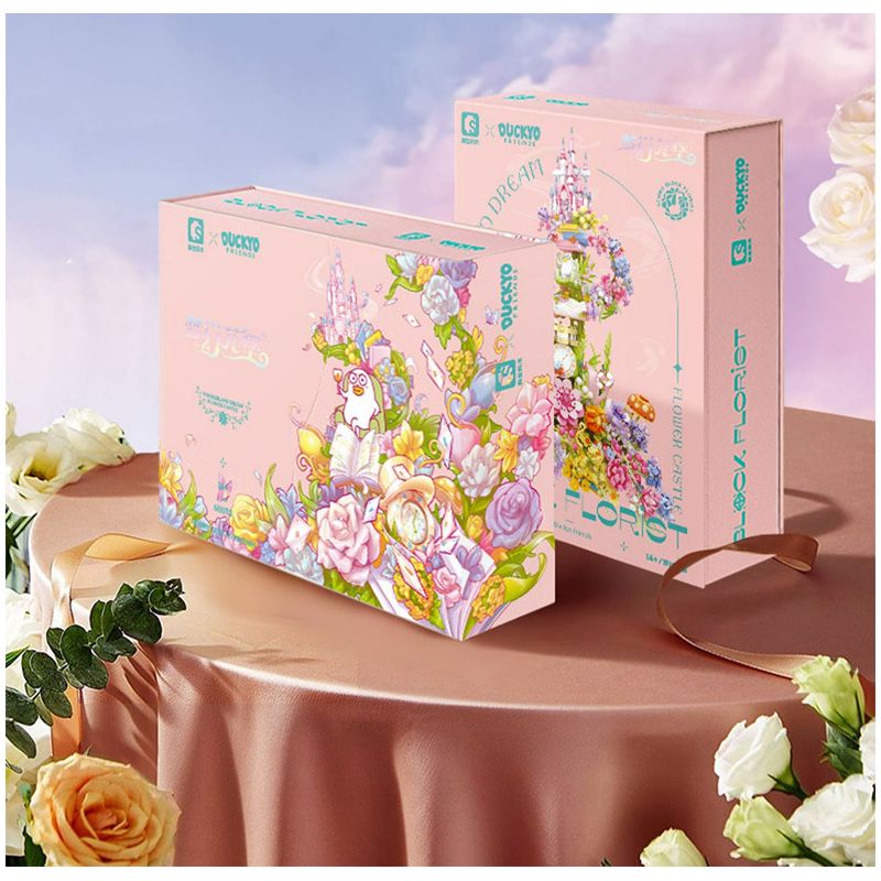 SEMBO 611072 non  CỬA HÀNG HOA LÂU ĐÀI TRONG MƠ CỦA BÉ LIU YA bộ đồ chơi xếp lắp ráp ghép mô hình Flowers 3060 khối