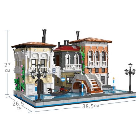 JIESTAR 89122 non  VENICE. bộ đồ chơi xếp lắp ráp ghép mô hình Creator Expert THE LITTLE VENICE Chuyên Gia Sáng Tạo 3050 khối