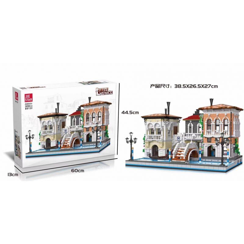 JIESTAR 89122 non  VENICE. bộ đồ chơi xếp lắp ráp ghép mô hình Creator Expert THE LITTLE VENICE Chuyên Gia Sáng Tạo 3050 khối