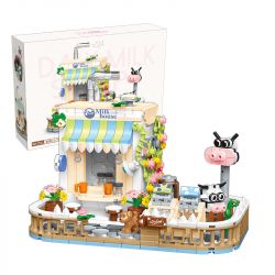 CACO D005-3 005-3 non  CẢNH ĐƯỜNG PHỐ NGÔI NHÀ SỮA bộ đồ chơi xếp lắp ráp ghép mô hình Mini Modular MILK DRINK Đường Phố Thu Nhỏ 590 khối