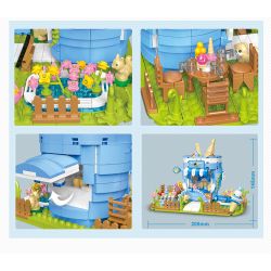 CACO D005-2 005-2 non  CẢNH ĐƯỜNG PHỐ NGÔI NHÀ KEM bộ đồ chơi xếp lắp ráp ghép mô hình Mini Modular ICE CREAM Đường Phố Thu Nhỏ 578 khối