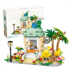 CACO D005-1 005-1 non  CẢNH ĐƯỜNG PHỐ QUÁN RƯỢU bộ đồ chơi xếp lắp ráp ghép mô hình Mini Modular COOL DRINKS Đường Phố Thu Nhỏ 599 khối