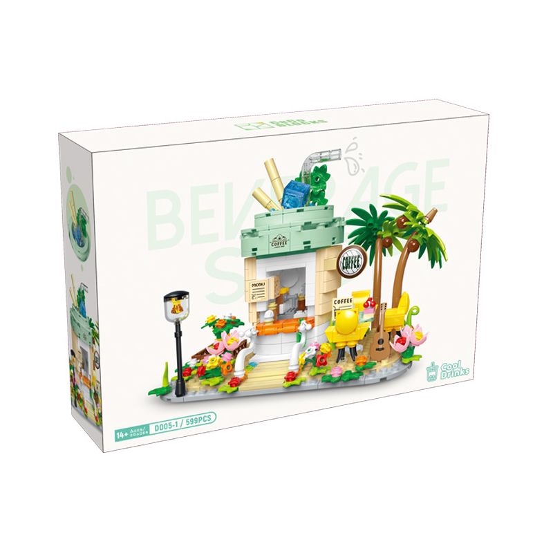 CACO D005-1 005-1 non  CẢNH ĐƯỜNG PHỐ QUÁN RƯỢU bộ đồ chơi xếp lắp ráp ghép mô hình Mini Modular COOL DRINKS Đường Phố Thu Nhỏ 599 khối