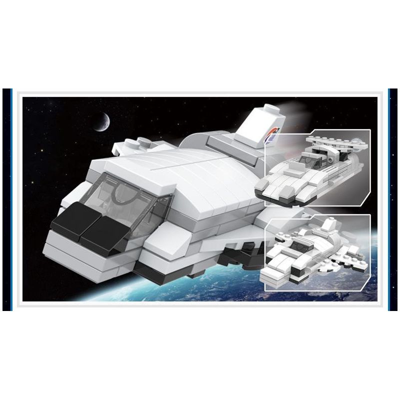 COGO 13065 non  TÀU VŨ TRỤ THẦN CHÂU TÁM TRONG MỘT bộ đồ chơi xếp lắp ráp ghép mô hình Space Thám Hiểm Không Gian