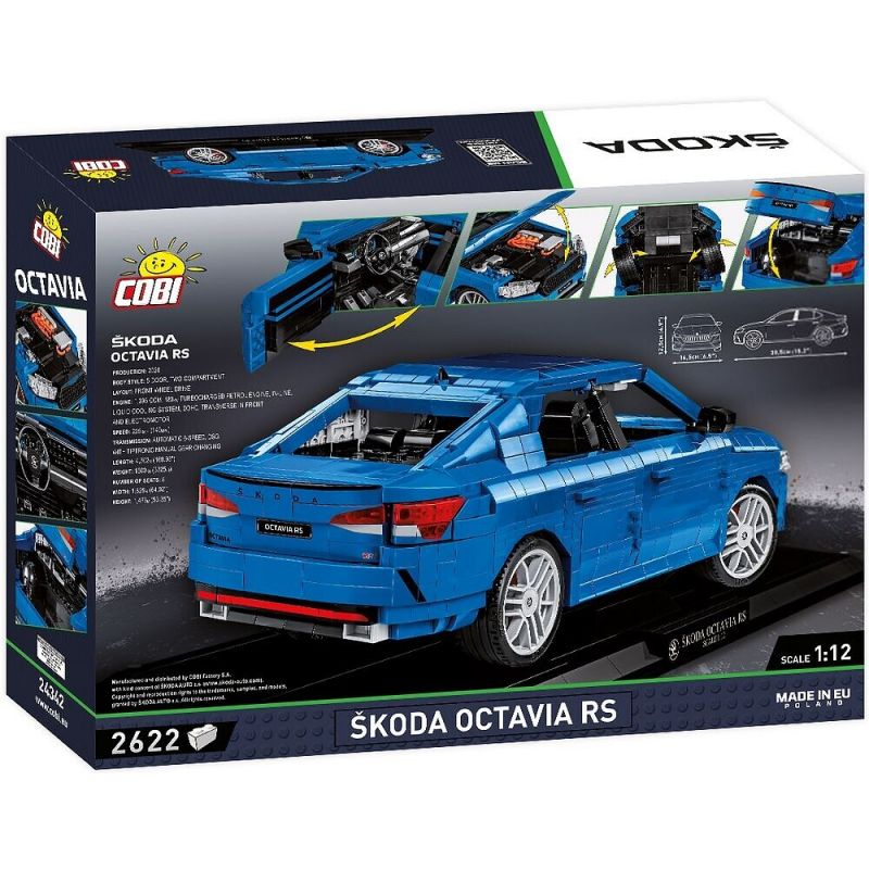 COBI 24343 24342 non  SKODA OCTAVIA RS tỷ lệ 1:12 bộ đồ chơi xếp lắp ráp ghép mô hình Model Team ŠKODA OCTAVIA RS Mô Hình Hiện Đại 2405 khối