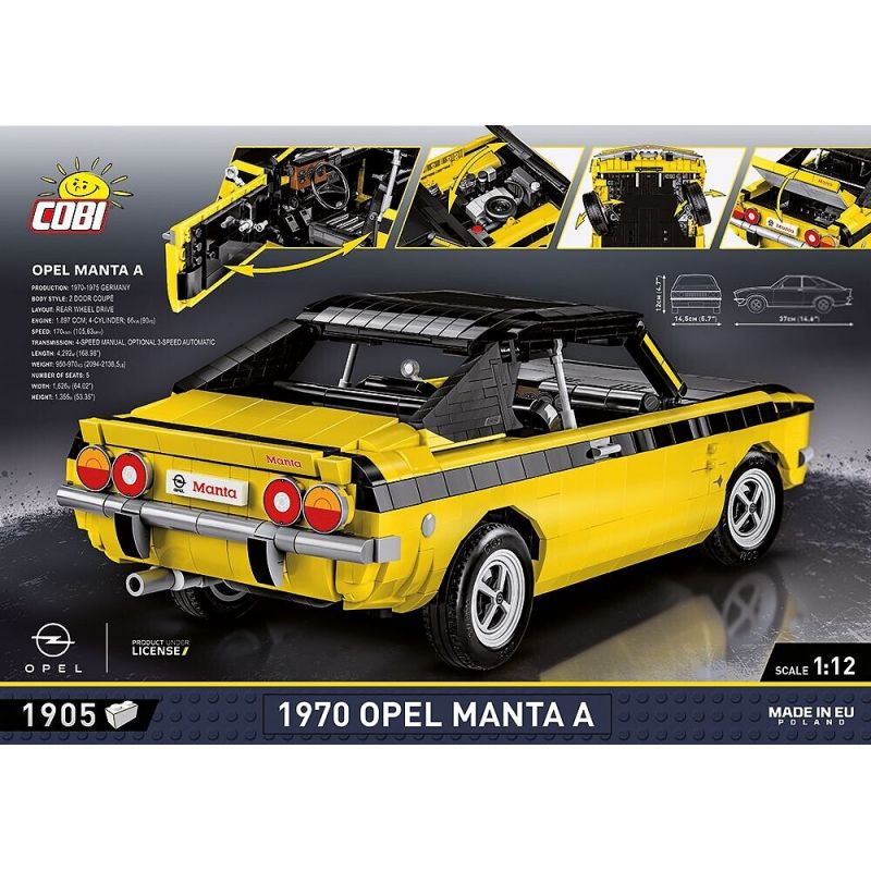COBI 24339 24338 24349 non  OPEL MANTA 1970 tỷ lệ 1:12 bộ đồ chơi xếp lắp ráp ghép mô hình Model Team Mô Hình Hiện Đại 1905 khối