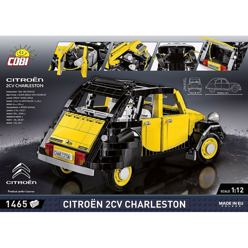 COBI 24341 24340 non  CITROËN 2CV CHARLESTON tỷ lệ 1:12 bộ đồ chơi xếp lắp ráp ghép mô hình Model Team CITROEN 2CV CHARLESTON Mô Hình Hiện Đại 1420 khối