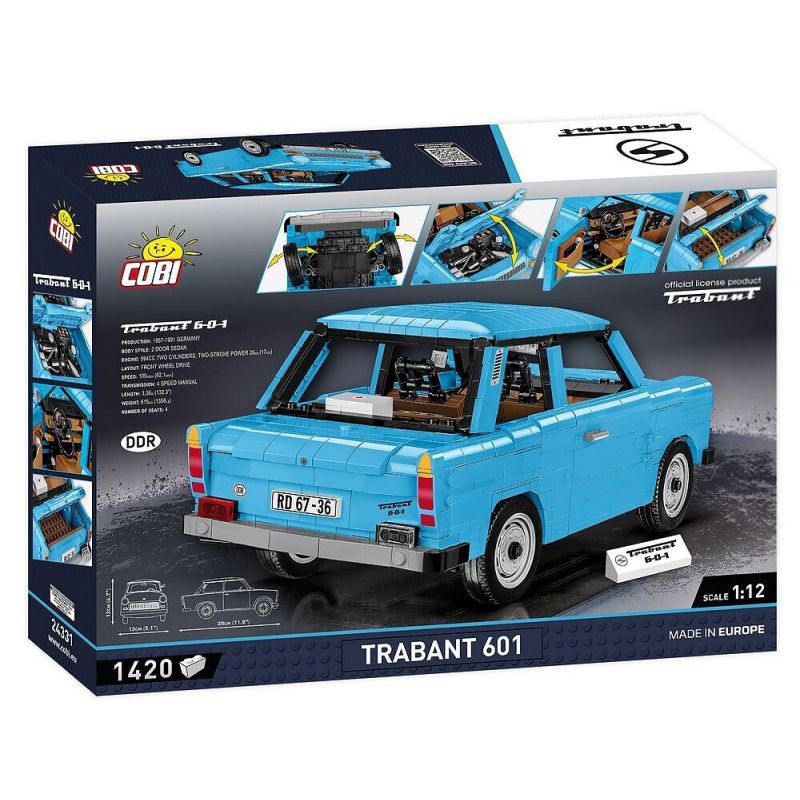 COBI 24330 24331 non  TRABANT 601 S DELUXE tỷ lệ 1:12 bộ đồ chơi xếp lắp ráp ghép mô hình Model Team Mô Hình Hiện Đại 1420 khối