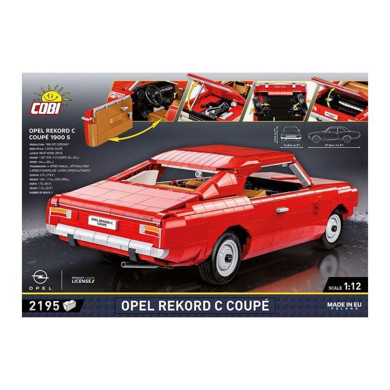 COBI 24344 24345 non  OPEL REKORD C COUPE tỷ lệ 1:12 bộ đồ chơi xếp lắp ráp ghép mô hình Model Team Mô Hình Hiện Đại 2195 khối