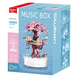 SLUBAN M38-B1169 B1169 1169 M38B1169 38-B1169 non  SẢN PHẨM THỜI THƯỢNG THÚ VỊ HỘP NHẠC WISHING SAKURA bộ đồ chơi xếp lắp ráp ghép mô hình MUSIC BOX 577 khối