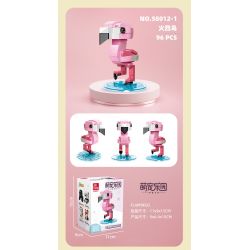 JIESTAR 58012 non  THIÊN ĐƯỜNG THÚ CƯNG DỄ THƯƠNG 6 LOẠI HỒNG HẠC KHỈ ĐỘT LƯNG BẠC GẤU TRÚC CÚ NHÍM CÁO bộ đồ chơi xếp lắp ráp ghép mô hình PETS 639 khối