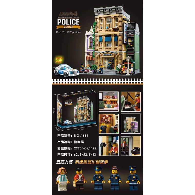 NOT Lego POLICE STATION 10278 1661 xếp lắp ráp ghép mô hình ĐỒN CẢNH SÁT Icons 2923 khối