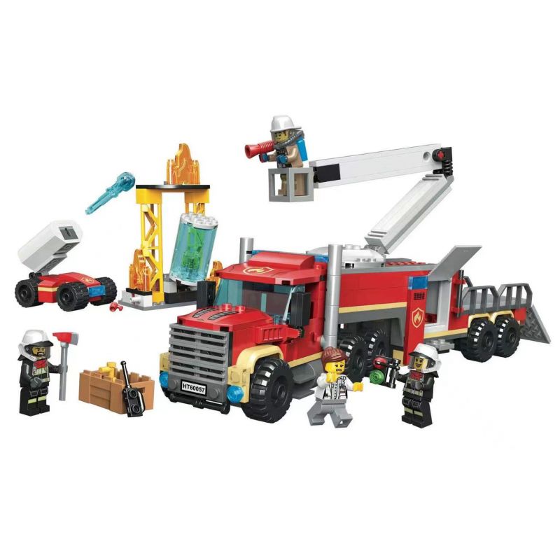 NOT Lego FIRE COMMAND UNIT 60282 TANK 60057 xếp lắp ráp ghép mô hình TRUNG TÂM ĐIỀU KHIỂN CHỮA CHÁY DI ĐỘNG ĐƠN VỊ CHỈ HUY City Thành Phố 380 khối