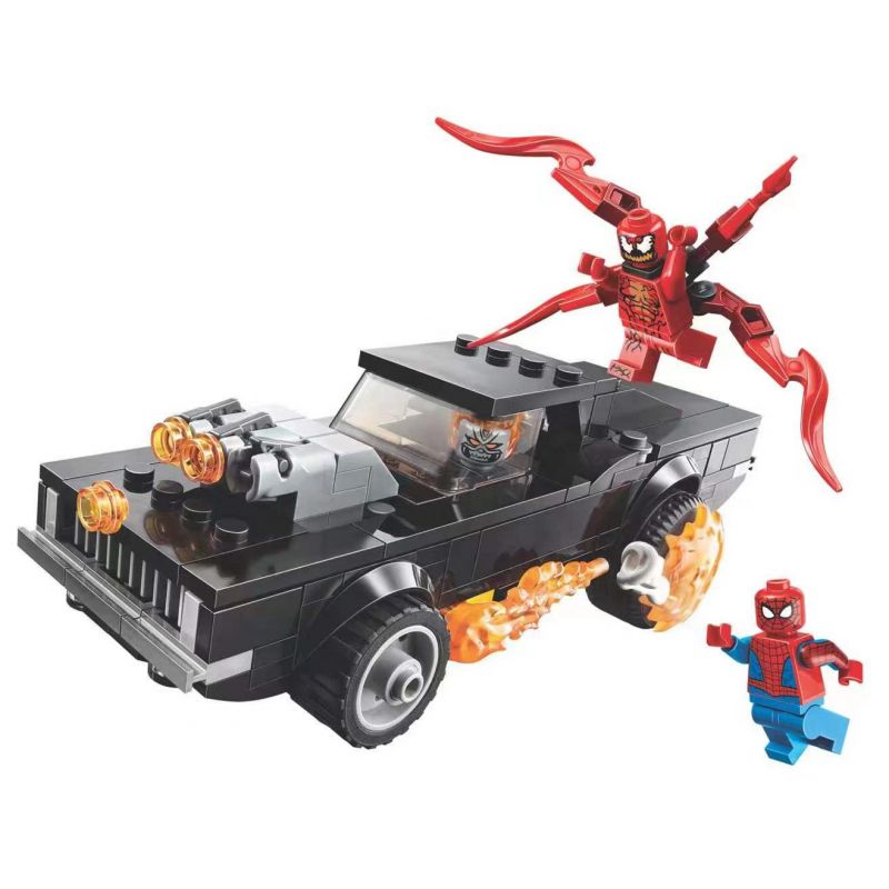 NOT Lego SPIDER-MAN AND GHOST RIDER VS. CARNAGE 76173 TANK 11636 xếp lắp ráp ghép mô hình NGƯỜI NHỆN VÀ KỴ SĨ MA Marvel Super Heroes Siêu Anh Hùng Marvel 212 khối