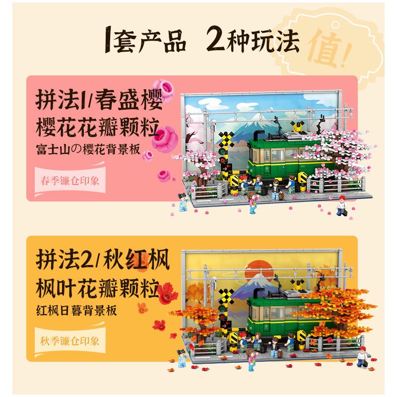 VIGGI 506000 non  XE LỬA KAMAKURA bộ đồ chơi xếp lắp ráp ghép mô hình Seasonal Mùa Lễ Hội 1921 khối