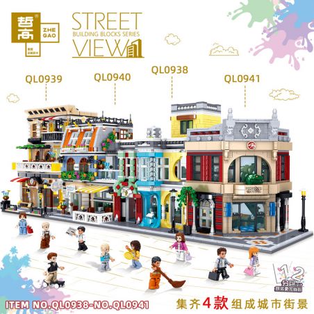 ZHEGAO QL0938 0938 non  QL0938. bộ đồ chơi xếp lắp ráp ghép mô hình Creator Expert STREET VIEW Chuyên Gia Sáng Tạo