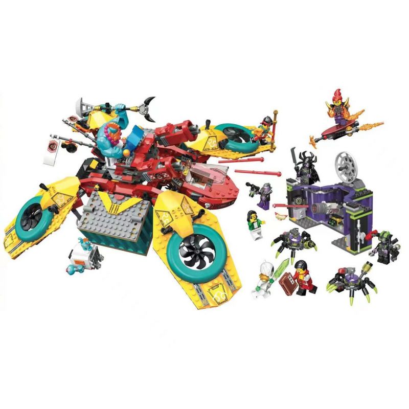 NOT Lego MONKEY KID’S TEAM DRONECOPTER 80023 TANK 60046 xếp lắp ráp ghép mô hình MONKIE KID FLYER ĐỘI BAY KHÔNG NGƯỜI LÁI CỦA Tây Du Ký Tôn Ngộ Không 1462 khối