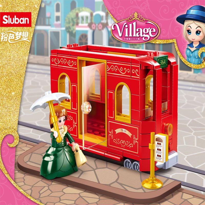 SLUBAN M38-B0871 B0871 0871 M38B0871 38-B0871 non Lego XE ĐIỆN NGẮM CẢNH bộ đồ chơi xếp lắp ráp ghép mô hình Disney Princess GIRLS'S DREAM Công Chúa 145 khối