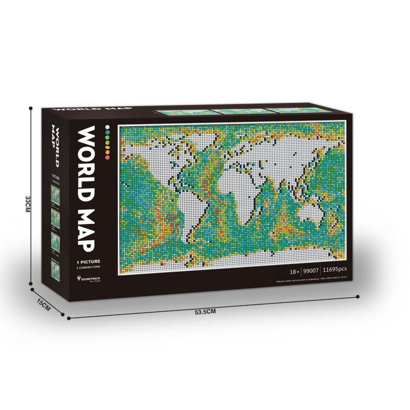 NOT Lego ART WORLD MAP 31203 99007 61203 xếp lắp ráp ghép mô hình BẢN ĐỒ THẾ GIỚI 11695 khối