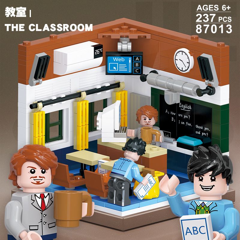 JIESTAR 87013 non  DREAMWORKS LỚP HỌC bộ đồ chơi xếp lắp ráp ghép mô hình THE CLASSROOM 237 khối