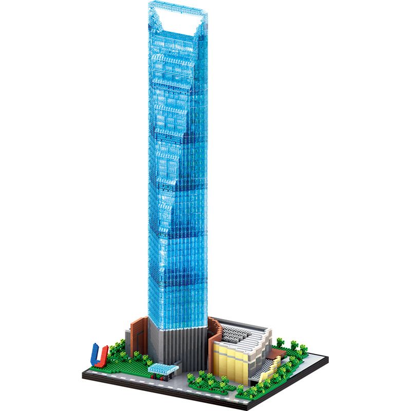 FUN IMAGINATION LZ8010 8010 non Lego TRUNG TÂM TÀI CHÍNH THẾ GIỚI THƯỢNG HẢI bộ đồ chơi xếp lắp ráp ghép mô hình Buildings 4173 khối