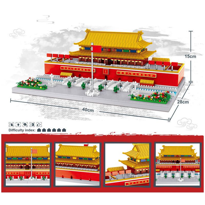 MOYU BLOCK MY92003 92003 FUN IMAGINATION LZ8016 8016 ZHEGAO LZ8204 8204 non  QUẢNG TRƯỜNG THIÊN AN MÔN bộ đồ chơi xếp lắp ráp ghép mô hình Buildings 4626 khối