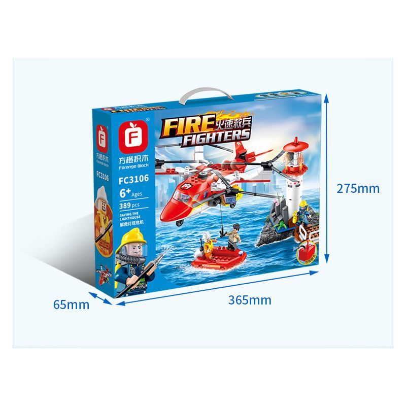 FORANGE FC3106 3106 non  GIẢI CỨU CUỘC KHỦNG HOẢNG NGỌN HẢI ĐĂNG bộ đồ chơi xếp lắp ráp ghép mô hình Fire Rescure FIRE FIGHTERS Cứu Hỏa 389 khối