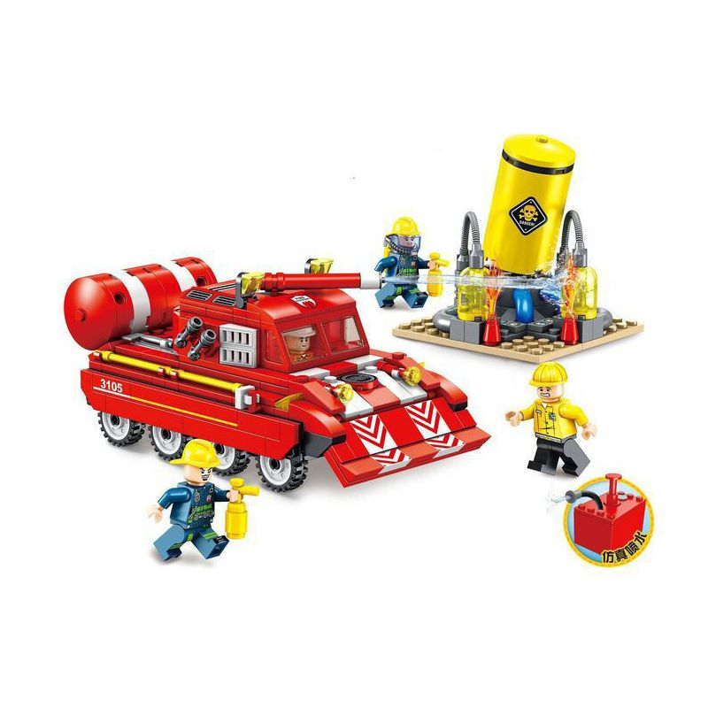 FORANGE FC3105 3105 non Lego BÌNH CỨU HỎA PHUN NƯỚC bộ đồ chơi xếp lắp ráp ghép mô hình Fire Rescure FIRE FIGHTERS 455 khối
