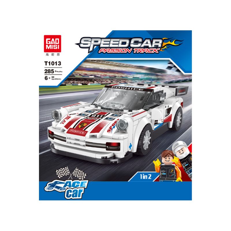 ACHKO 50008 YIMU 77010 GAOMISI T1013 1013 REBRICKABLE MOC-47766 47766 MOC47766 non  PORSCHE 911 TURBO bộ đồ chơi xếp lắp ráp ghép mô hình Racers Đua Tốc Độ 317 khối