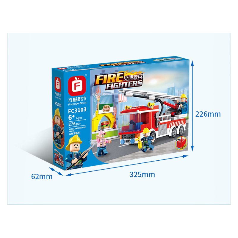 FORANGE FC3103 3103 non  XE CHỮA CHÁY DẠNG THANG bộ đồ chơi xếp lắp ráp ghép mô hình Fire Rescure FIRE FIGHTERS Cứu Hỏa 276 khối