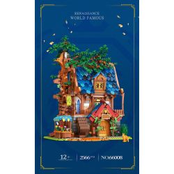 REOBRIX 66008 non  NHÀ TRÊN CÂY bộ đồ chơi xếp lắp ráp ghép mô hình Medieval Castle TREE HOUSE Chiến Tranh Trung Cổ 2566 khối
