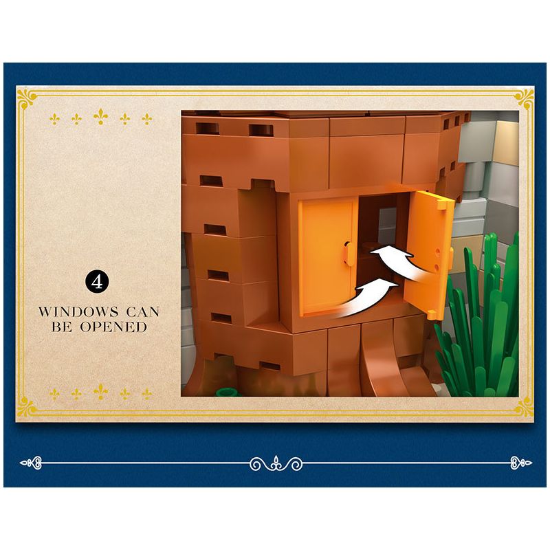 REOBRIX 66008 non  NHÀ TRÊN CÂY bộ đồ chơi xếp lắp ráp ghép mô hình Medieval Castle TREE HOUSE Chiến Tranh Trung Cổ 2566 khối