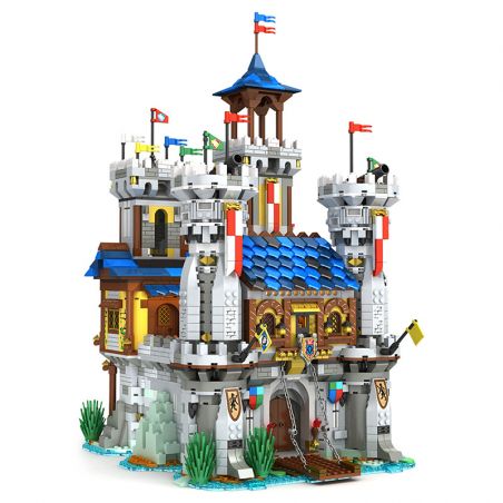 REOBRIX 66006 non  LÂU ĐÀI SƯ TỬ VÀNG bộ đồ chơi xếp lắp ráp ghép mô hình Medieval Castle GOLDEN LION CASTLE Chiến Tranh Trung Cổ 2722 khối