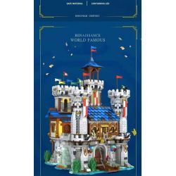 REOBRIX 66006 non  LÂU ĐÀI SƯ TỬ VÀNG bộ đồ chơi xếp lắp ráp ghép mô hình Medieval Castle GOLDEN LION CASTLE Chiến Tranh Trung Cổ 2722 khối