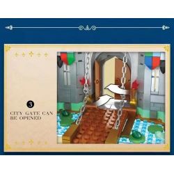 REOBRIX 66006 non  LÂU ĐÀI SƯ TỬ VÀNG bộ đồ chơi xếp lắp ráp ghép mô hình Medieval Castle GOLDEN LION CASTLE Chiến Tranh Trung Cổ 2722 khối