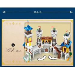 REOBRIX 66006 non  LÂU ĐÀI SƯ TỬ VÀNG bộ đồ chơi xếp lắp ráp ghép mô hình Medieval Castle GOLDEN LION CASTLE Chiến Tranh Trung Cổ 2722 khối