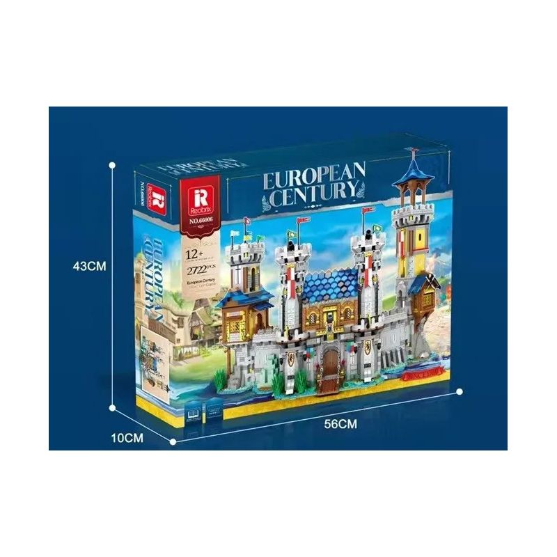 REOBRIX 66006 non  LÂU ĐÀI SƯ TỬ VÀNG bộ đồ chơi xếp lắp ráp ghép mô hình Medieval Castle GOLDEN LION CASTLE Chiến Tranh Trung Cổ 2722 khối